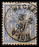 1882-1889. LUXEMBURG Algorie. 25 C. Beautiful Postmark WECKE 3 2 91. Thin Spot.  (Michel 52) - JF532625 - 1882 Alegorias