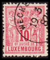 1882-1889. LUXEMBURG Algorie. 10 C. Beautiful Postmark WECKE 19 3 87 (Michel 49) - JF532629 - 1882 Allegory