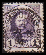 1891-1893. LUXEMBOURG. Großherzog Adolf 1 F. Perf. 12½.  (Michel 64B) - JF532631 - 1891 Adolfo Di Fronte