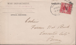 1902. CUBA. Historical Cover With 2 CENTAVOS Cancelled HAVANA APR29 1902. Sender WAR DEPARTMEN... (Michel 52) - JF438116 - Brieven En Documenten