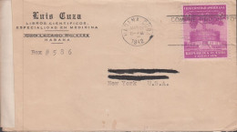 1942. CUBA. 10 C AMERICAN DEMOCRACYon Fine Small Cover To USA. Censor Tape EXAMINED BY 3972. ... (Michel 177) - JF438153 - Cartas & Documentos