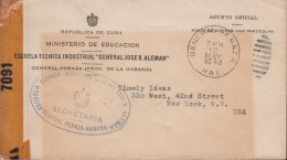 1943. CUBA. Interesting Official Cover ASUNTO OFFICIAL From REPUBLICA DE CUBA, MINISTERIO DE EDUCATION, ES... - JF438163 - Covers & Documents