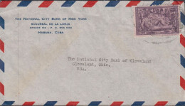 1942. CUBA. AIR MAIL Cover To Cleveland USA With 10 C America 450 Years.  (Michel 193) - JF438169 - Cartas & Documentos