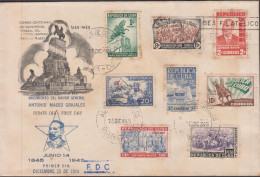 1948. CUBA. Unusual FDC (rust) With Complete Set General Antonio Maceo  Cancelled First D... (Michel 232-239) - JF438270 - Cartas & Documentos
