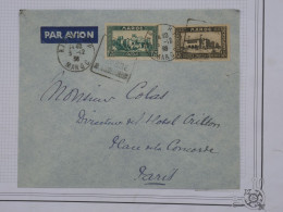 BR18 MAROC  BELLE LETTRE RARE  A L HOTEL CRILLON PARIS 1938 PARIS ++AFF. PLAISANT+ - Lettres & Documents