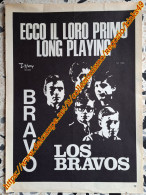 B231> < LOS BRAVOS > Pagina Pubblicità Per Il Loro 1° 33 Giri < Bravo Los Bravos > 1968 - Objets Dérivés