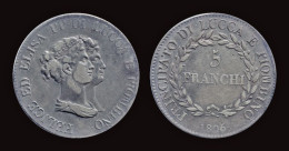 Italy Lucca Felix Bacciocchi And Elisa Bonaparte 5 Franchi 1806 - Feudal Coins