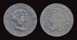 Italy Lucca Felix Bacciocchi And Elisa Bonaparte 5 Franchi 1806 - Monedas Feudales