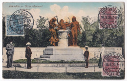 CPA 1920 . Dresden – Mozart - Denkmal – Bürgerwiese Pour Saint Etienne France - Dresden