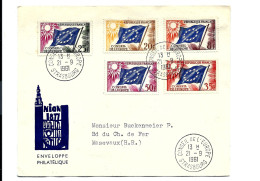 CONSEIL De L'EUROPE - Strasbourg - 5 TIMBRES Sur Enveloppe 1961 - Storia Postale