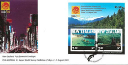 New Zealand 2001  International Stamp Exhibition PHILANIPPON ’01, Tokyo Bloc 126 With MiNr. 1928-1929 FDC - Lettres & Documents