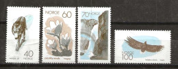 Norway 1970 European Conservation Year., Animals, Bird, Eagle, Nature, Waterfall, Flower, Mi 602 - 605, MNH(**) - Ungebraucht