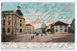 HERISAU Poststrasse Café Tiger Gel. 1904 Bahnpost Stabstempel - Herisau