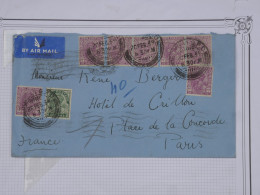 BR18 INDIA  BELLE LETTRE RARE 1939 AIR MAIL  BOMBAY  A  L HOTEL CRILLON  PARIS +  +AFF. PLAISANT+ - 1936-47 Roi Georges VI