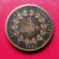 5 Centimes 1825 A  Colonies Françaises Charles X - Französische Kolonien (1817-1844)