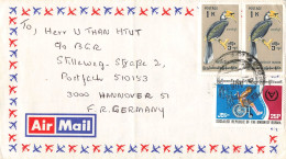 COVER. AIR MAIL . BURMA TO HANNOVER GERMANY - Myanmar (Birmanie 1948-...)