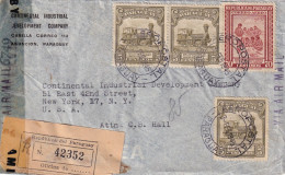 PARAGUAY. COVER. 1945. VIA AIR MAIL. REGISTERED ASCUNCION TO NEW YORK. CENSOR - Carnets