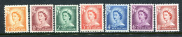 New Zealand 1955-59 QEII Large Figure Definitives Set LHM (SG 745-751) - Unused Stamps