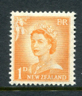 New Zealand 1955-59 QEII Large Figure Definitives - 1d Orange - Ordinary Paper - HM (SG 745) - Neufs