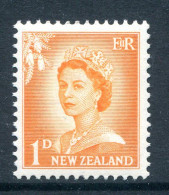 New Zealand 1955-59 QEII Large Figure Definitives - 1d Orange - White Paper - MNH (SG 745b) - Neufs