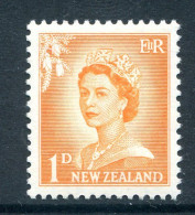 New Zealand 1955-59 QEII Large Figure Definitives - 1d Orange - White Paper - HM (SG 745b) - Ungebraucht