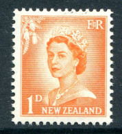 New Zealand 1955-59 QEII Large Figure Definitives - 1d Orange - White Paper - HM (SG 745b) - Unused Stamps