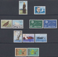 1965 ** Islande (sans Charn., MNH, Postfrish) Complete Yv 343/54  Mi 388/98  FA 425/35  (11v) - Années Complètes