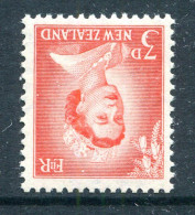 New Zealand 1955-59 QEII Large Figure Definitives - 3d Vermilion - Ordinary Paper - Wmk. Inverted - MNH (SG 748aw) - Nuovi