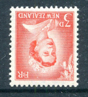 New Zealand 1955-59 QEII Large Figure Definitives - 3d Vermilion - Ordinary Paper - Wmk. Inverted - MNH (SG 748aw) - Unused Stamps
