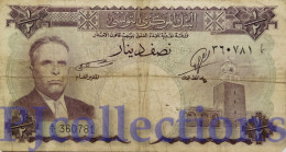 TUNISIA 1/2 DINAR 1958 PICK 57 FINE W/GRAFFITI - Tunisie