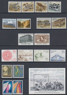 1986 ** Islande (sans Charn., MNH, Postfrish) Complete Yv 597/15 + BF 7 Mi 644/62 + Block 7 FA 681/99 + Block 7 - Annate Complete