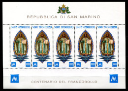 SAN MARINO 1147 KB Mnh - 100 Jahre Briefmarken, Centenary Of Stamps, Centenaire Du Timbre-poste - SAINT MARIN - Blocchi & Foglietti