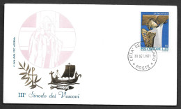 30.9.1971 VATICANO BUSTA III SINODO DEI VESCOVI - Storia Postale