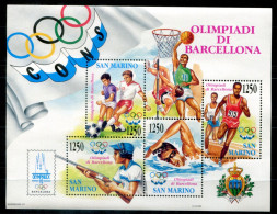 SAN MARINO Block 15, Bl.15 Mnh - Olympische Spiele Barcelona 1992, Basketball, Fußball, Football - SAINT MARIN - Blocchi & Foglietti