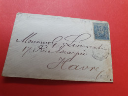 Enveloppe De Paris Pour Le Havre En 1890 - Réf 60 - 1877-1920: Semi Modern Period