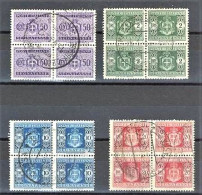 LUOGOTENENZA 1945 SEGNATASSE QUARTINE  4 VALORI USATI - Used