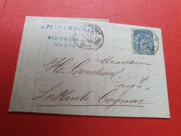 Lettre Avec Texte De St Fort /Gironde Pour Cognac En 1885 - Réf 76 - 1877-1920: Semi Modern Period