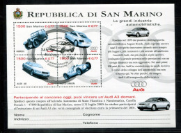 SAN MARINO Block 26, Bl.26 FD Canc. - Audi, Auto, Car, Voiture - SAINT MARIN - Blocchi & Foglietti