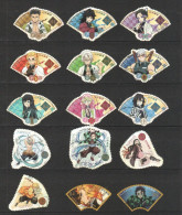 JAPAN 2021 TV ANIME DEMON SLAYER (KIMETSU NO YAIBA) COMP. SET OF 15 STAMPS USED (**) - Oblitérés