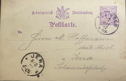 Postkaart Van Thüringen Naar Jena 1887 - Other & Unclassified