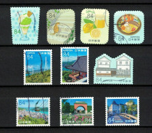 JAPAN 2022 MY JOURNEY SERIES NO. 7 ONOMICHI & KURASHIKI, FOOD, LEMON, CAT, ODD SHAPED 84 YEN SET 10 USED (**) - Used Stamps