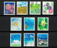 JAPAN 2022 SUMMER GREETINGS LANDSCAPES & CUSTOMS 84 YEN FLOWER, SUNFLOWER 10 STAMPS USED (**) - Used Stamps