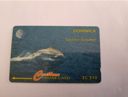 DOMINICA / $10,- GPT CARD / DOM - 7H / SPINNER DOLPHIN     Fine Used Card  ** 13328 ** - Dominica