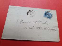 Lettre Avec Texte De Cognac Pour Laplante Cognac En 1881 - Réf 117 - 1877-1920: Période Semi Moderne