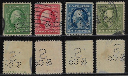 USA United States 1902/1965 4 Stamp With Perfin S/&Co By Swift & Company Lochung Perfore - Zähnungen (Perfins)