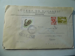 Busta Viaggiata Per L'Italia "L' OPERA DE BUCAREST" Biglietto Auguri E Cartoncino MIRCEIA THEODOR CIORTEIA  1968 - Storia Postale