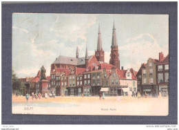 CPA Pays-Bas - Delft , South Holland (Zuid-Holland), Netherlands Delft Groote Markt USED 1903 Animatie - Delft