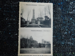 Chapelle-lez-Herlaimont, 2 Vues : Le Monument Et La Place Albert I  (Y17) - Boussu