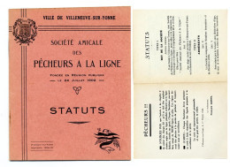 Matériel De Pêche / Collection Thème Pêche / Anciens Statuts De La Société Amicale Des Pêcheurs De Villeneuve Sur Yonne - Pêche