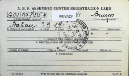 WW2 – 1945 Tessera - A.E.F. Assembly Center Registration Card Di Italiano - C.L.N. Milano  - S2093 - Documents